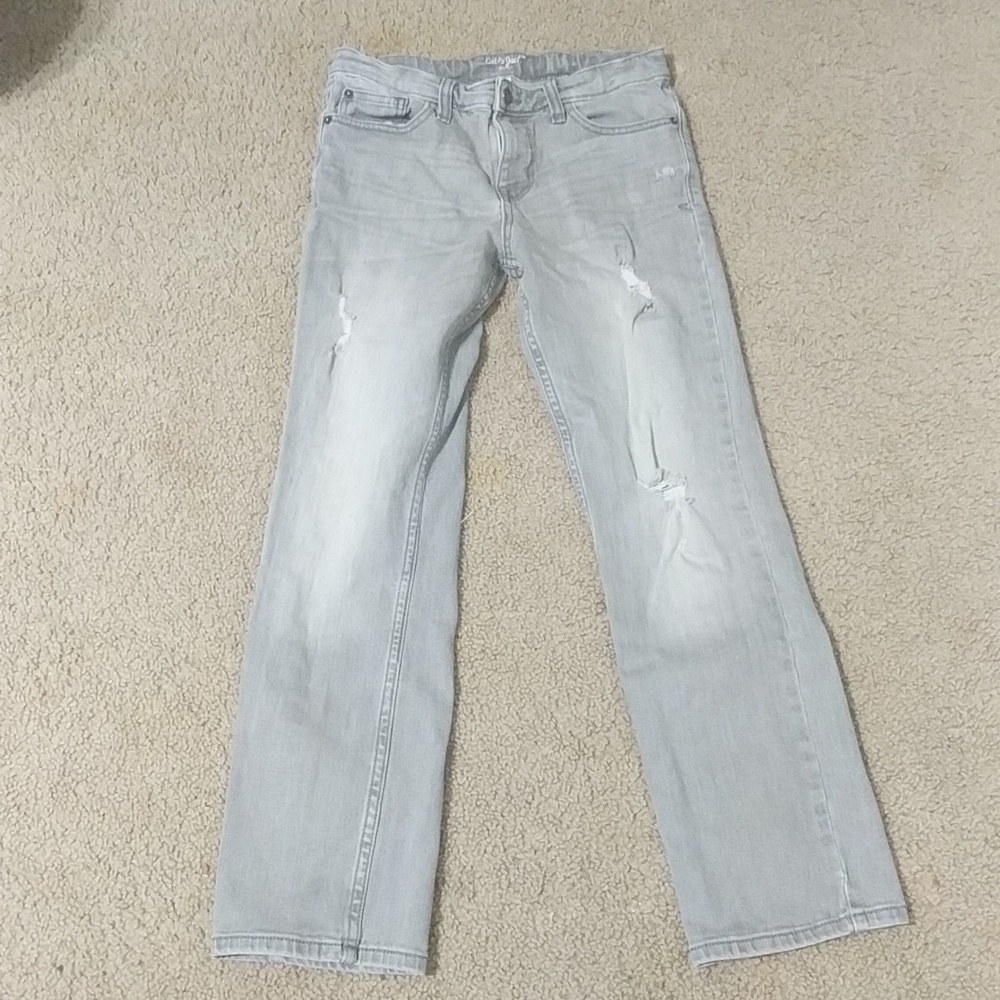 Girls cat and Jack gray jeans size 14 distressed